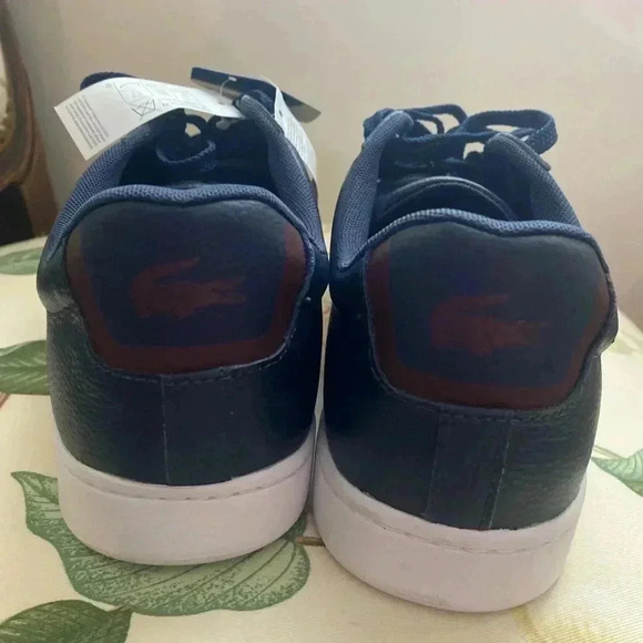 Lacoste  Carnaby Lace - Up Sneakers in Navy Blue and Burgundy Mens Size 10.5 NWT - Picture 5 of 8